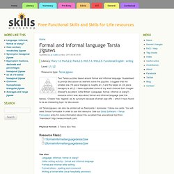 Formal and informal language Tarsia jigsaws