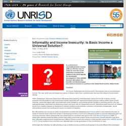Informality and Income Insecurity: Is Basic Income a Universal Solution?