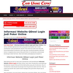 Informasi Website QDewi Login Judi Poker Online