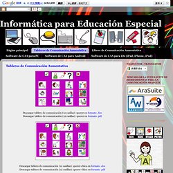 Informática para Educación Especial: Tableros de Comunicación Aumentativa