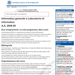 Informatica generale - Esercizi Writer Calc (Open Office) Word Excel - Marco Lazzari - Univ. di Bergamo
