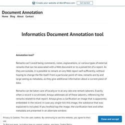 Informatics Document Annotation tool – Document Annotation