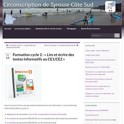 Formation cycle 2 : « Lire et écrire des textes informatifs au CE1/CE2 » – Circonscription de Tyrosse Côte Sud