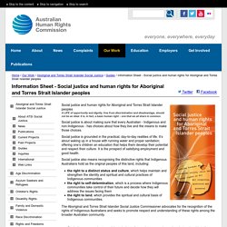 Information Sheet - Social justice and human rights for Aboriginal and Torres Strait Islander peoples