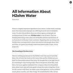All Information About H2ohm Water