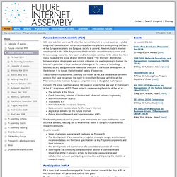 Future Internet Assembly: European Future Internet Portal - the information hub for European R&D activities on the Internet of the future