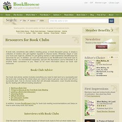 Information & Advice for Book Clubs/Reading Groups