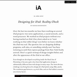 Designing for iPad: Reality Check