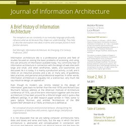 A Brief History of Information Architecture