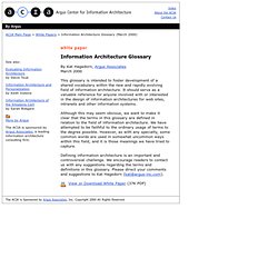 White Paper Information Architecture Glossary