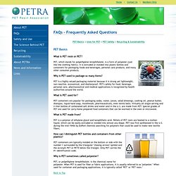 PETRA: Information on the Use, Benefits & Safety of PET Plastic.