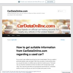 How to get suitable information from CarDataOnline.com regarding a used car?