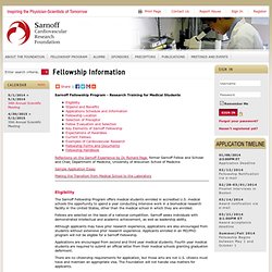 Fellowship Information - Sarnoff Cardiovascular Research Foundation