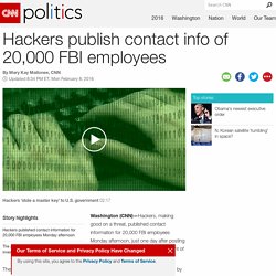 Hackers publish 20,000 FBI employees' contact information