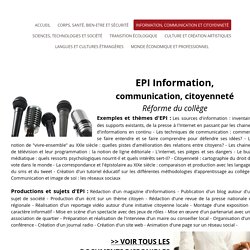 EPI INFORMATION COMMUNICATION CITOYENNETE - EDUCATION NATIONALE