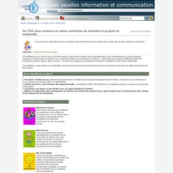 techniques usuelles information et communication - les TUIC pour produire un cahier numérique de réussites et progrès en maternelle