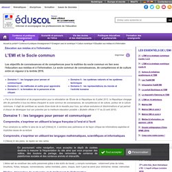 Éducation aux médias et à l'information - L'EMI et le Socle commun 2016