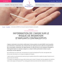 Information de l’ANSM sur le risque de migration d’implants contraceptifs - Conseil national de l'Ordre des sages-femmes