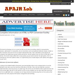 Complete Information on HTML to PDF Conversion Facility ~ APAJR Lab