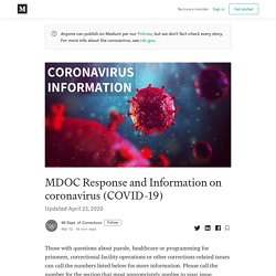 MDOC Response & Information on COVID-19