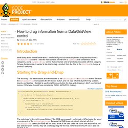 How to drag information from a DataGridView control