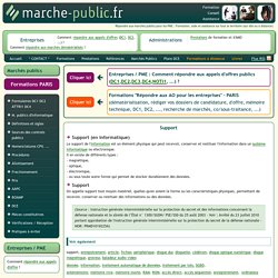 Support information JO journal officiel marches publics definition