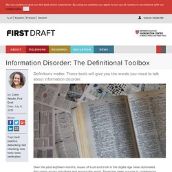 Information Disorder: The Definitional Toolbox