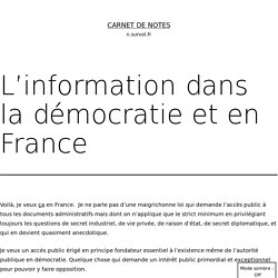 L’information dans la démocratie et en France