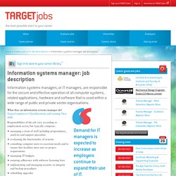 Information systems manager: job description