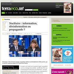 Nucléaire : information, désinformation ou propagande ?