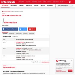 Information : Définition simple et facile du dictionnaire