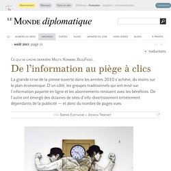 De l’information au piège à clics, par Sophie Eustache & Jessica Trochet