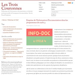 Emprise de l'Information-Documentation dans les programmes du cycle 4