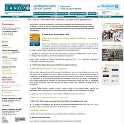 Culture de l'information et nouvelles pratiques médiatiques - CRDP de l'académie d'Aix-Marseille - Centre régional de documentation pédagogique - SCEREN