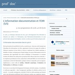 L'information-documentation et l'EMI (5/5) - prof' doc'