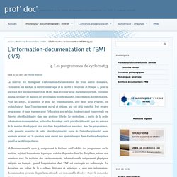 L'information-documentation et l'EMI (4/5) - prof' doc'