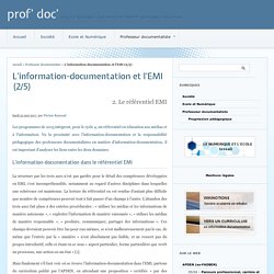 L'information-documentation et l'EMI (2/5) - prof' doc'