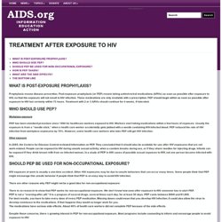 TREATMENT AFTER EXPOSURE TO HIV