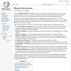 Physical information