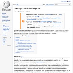 Strategic information system