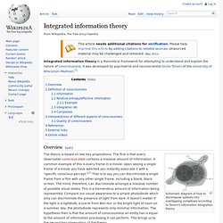 Integrated information theory
