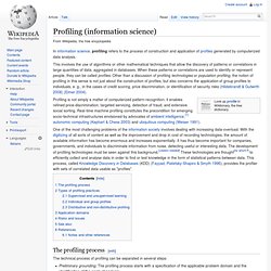 Profiling (information science)