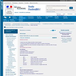 Évaluer l'information - Fiche pratique