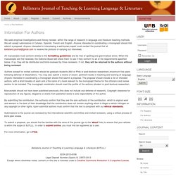 Bellaterra Journal of Teaching & Learning Language & Literature