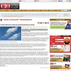 Conception et gestion des systèmes d'information - CIO-Online - fournisseurs