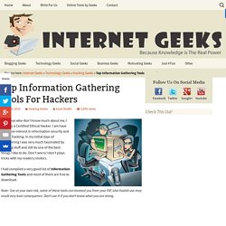 Top Information Gathering Tools For Hackers » Hacking Geeks
