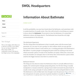 Information About Bathmate – SWOL Headquarters