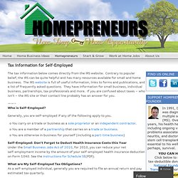 Tax Information for Self-Employed « Homepreneurs's Blog