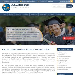 ACS RPL for Chief Information Officer for Australian Immigration