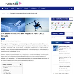 Get Information About The Important Parts Of An Aircraft